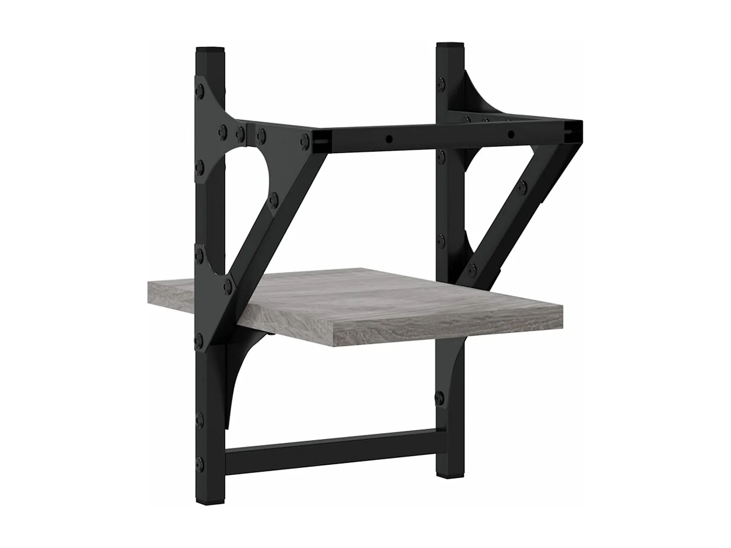 Étagères murales avec barres 2 pcs sonoma gris 20x25x30