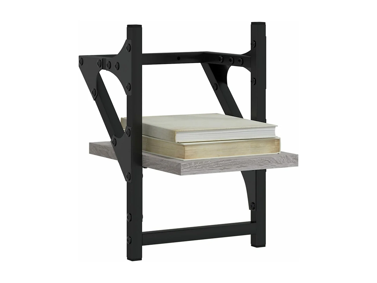 Étagères murales avec barres 2 pcs sonoma gris 20x25x30