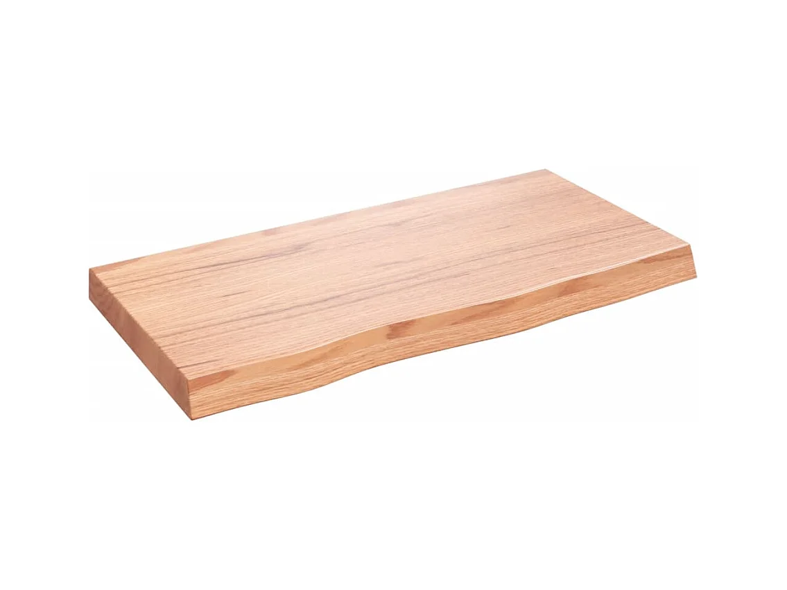 Étagère murale marron clair bois chêne massif traité