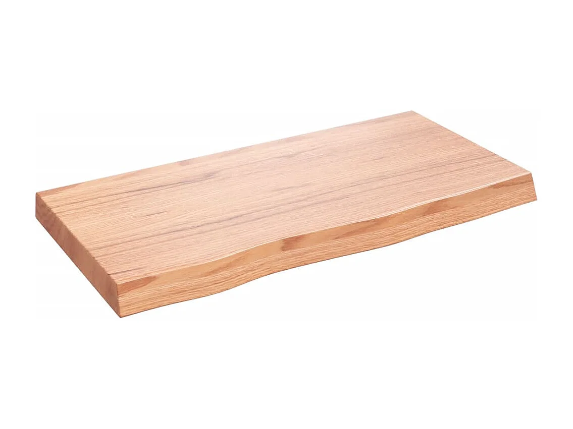 Étagère murale marron clair bois chêne massif traité