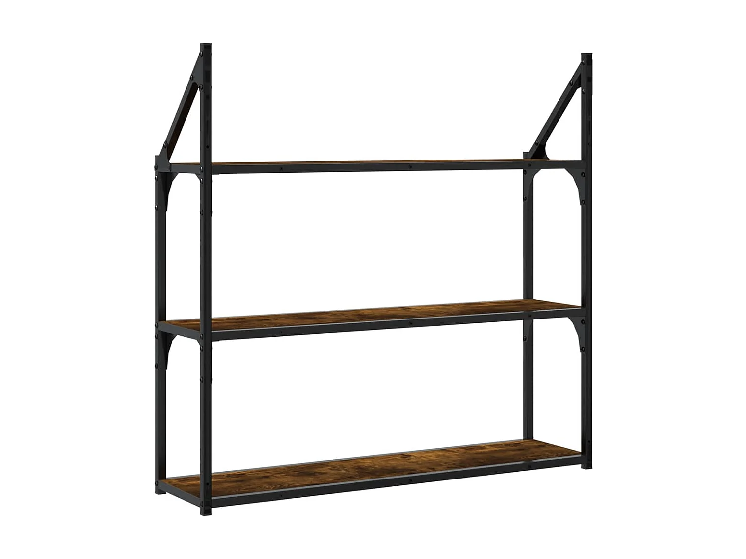 Étagère murale 3 niveaux chêne fumé 80x21x78,5
