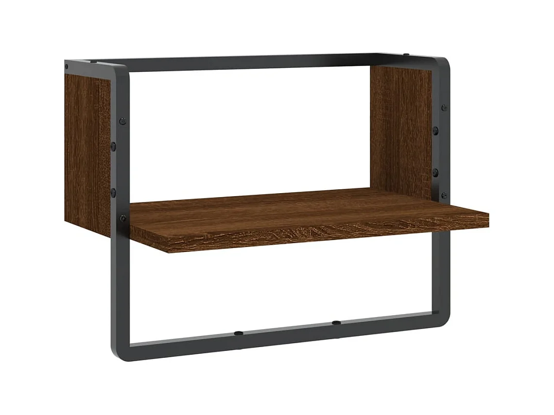 Étagère murale avec barre chêne marron 40x25x30