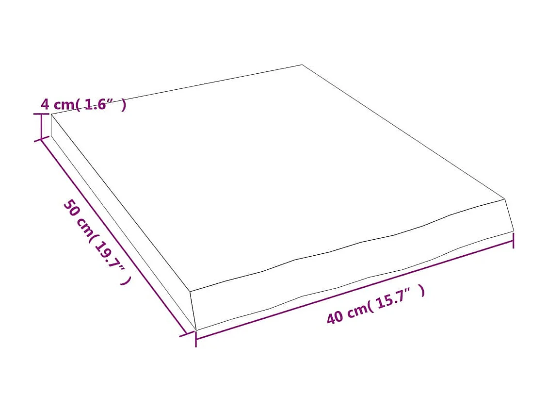 Étagère murale 40x50x(2-4)cm bois de chêne massif non traité