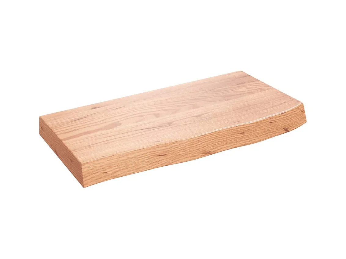 Étagère murale marron clair bois chêne massif traité