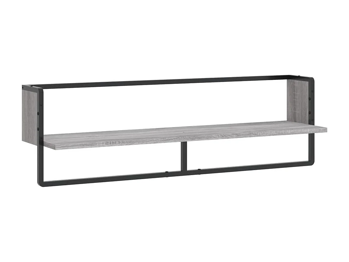 Étagère murale avec barre sonoma gris 100x25x30