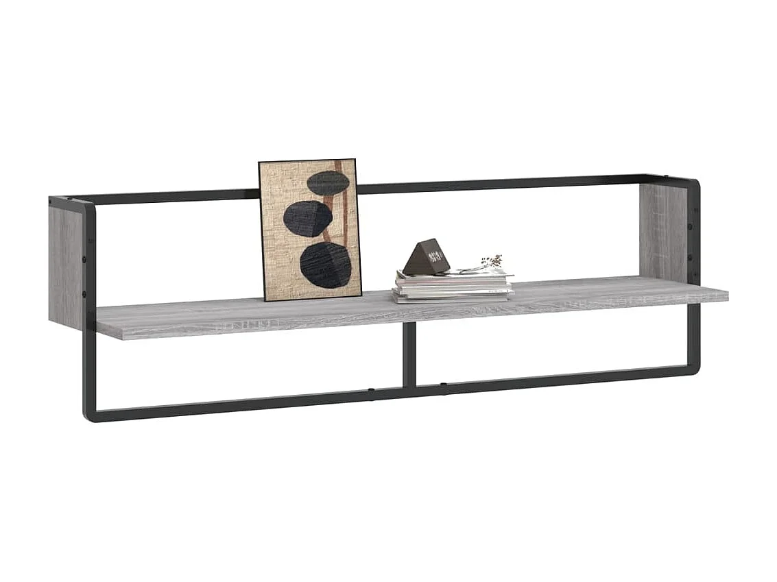 Étagère murale avec barre sonoma gris 100x25x30