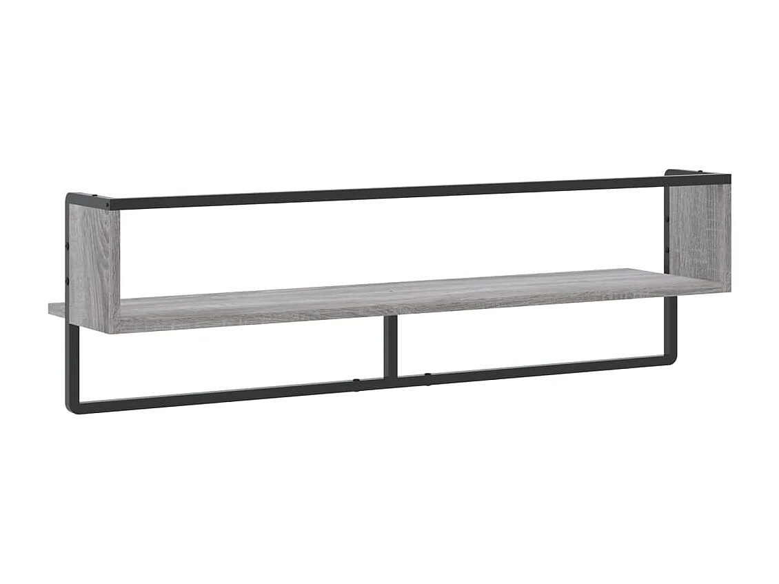 Étagère murale avec barre sonoma gris 100x25x30