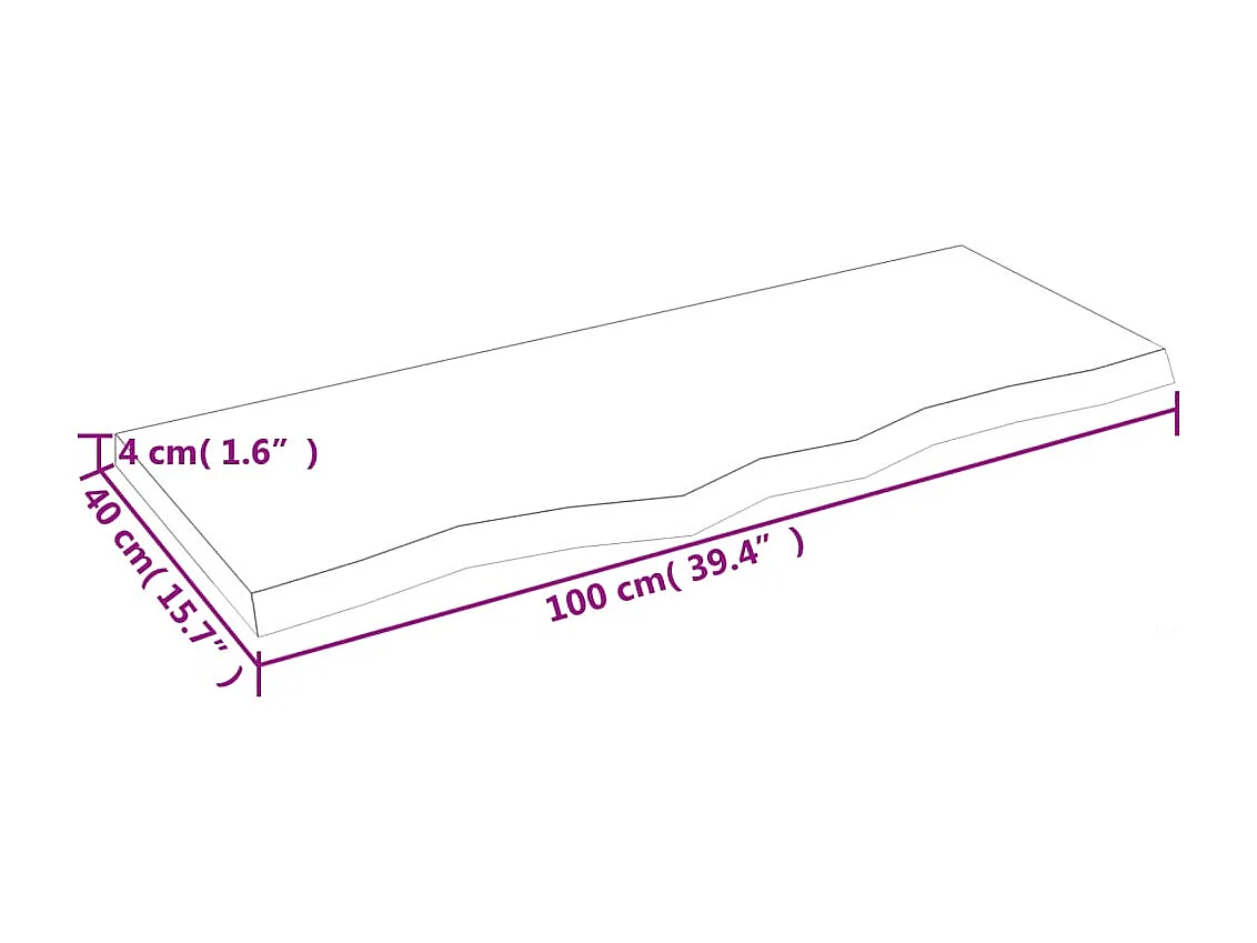 Étagère murale marron foncé bois chêne massif traité