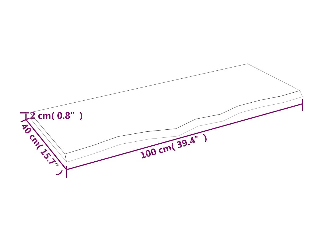 Étagère murale marron clair 100x40x2 bois chêne massif traité