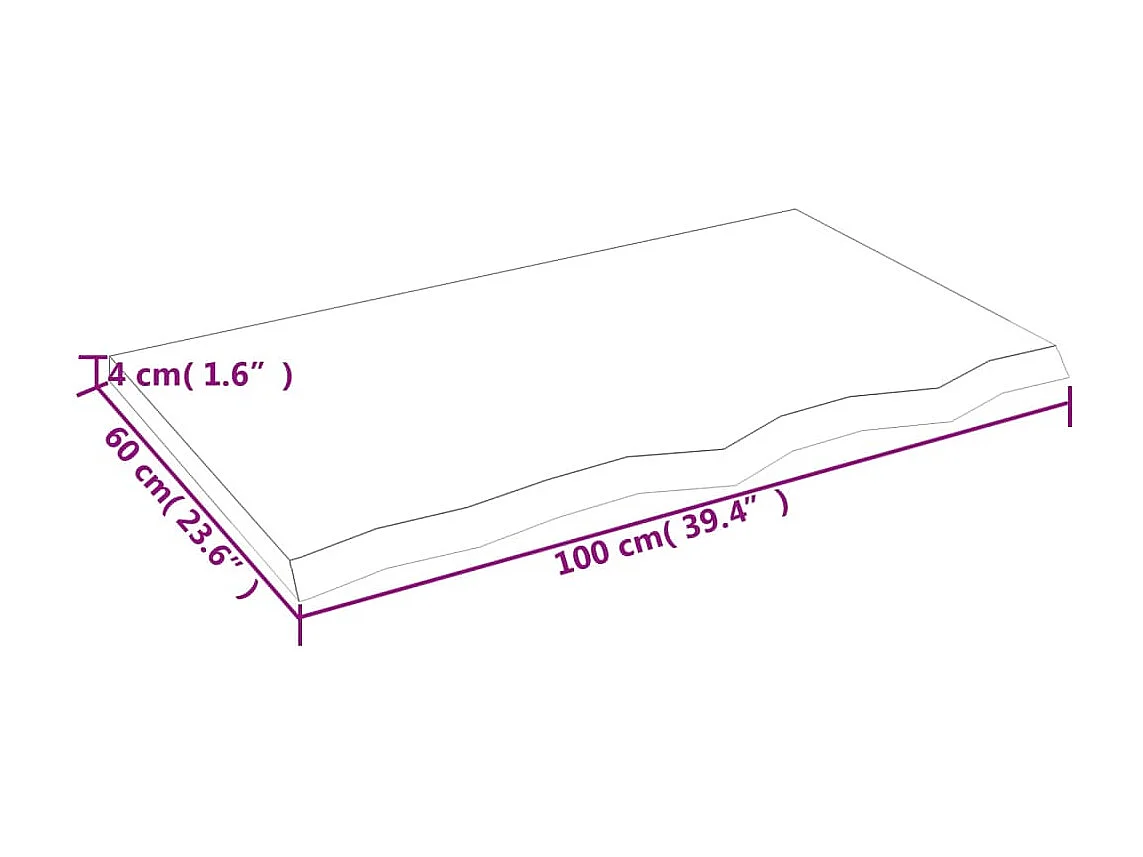 Étagère murale marron clair bois chêne massif traité
