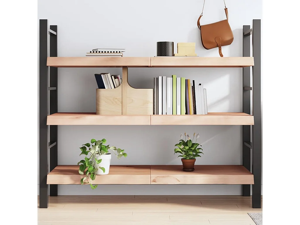 Étagère murale 140x60x(2-6) cm bois de chêne massif non traité