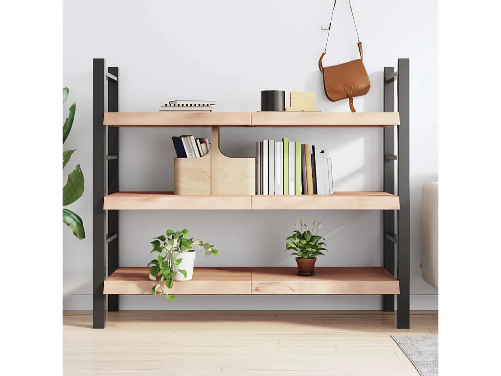 Étagère murale 140x60x(2-6) cm bois de chêne massif non traité