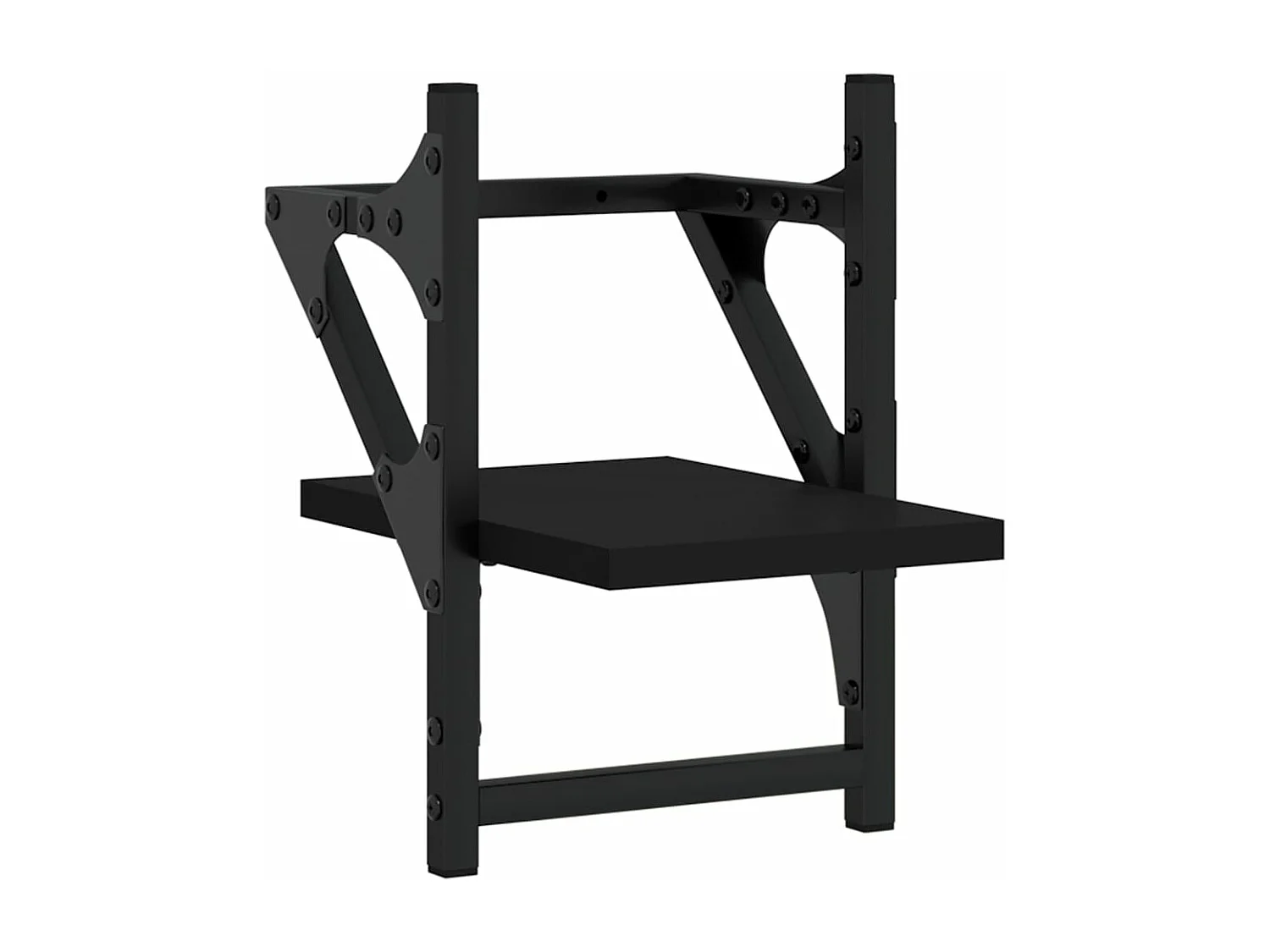 Étagères murales avec barres 2 pcs noir 20x25x30