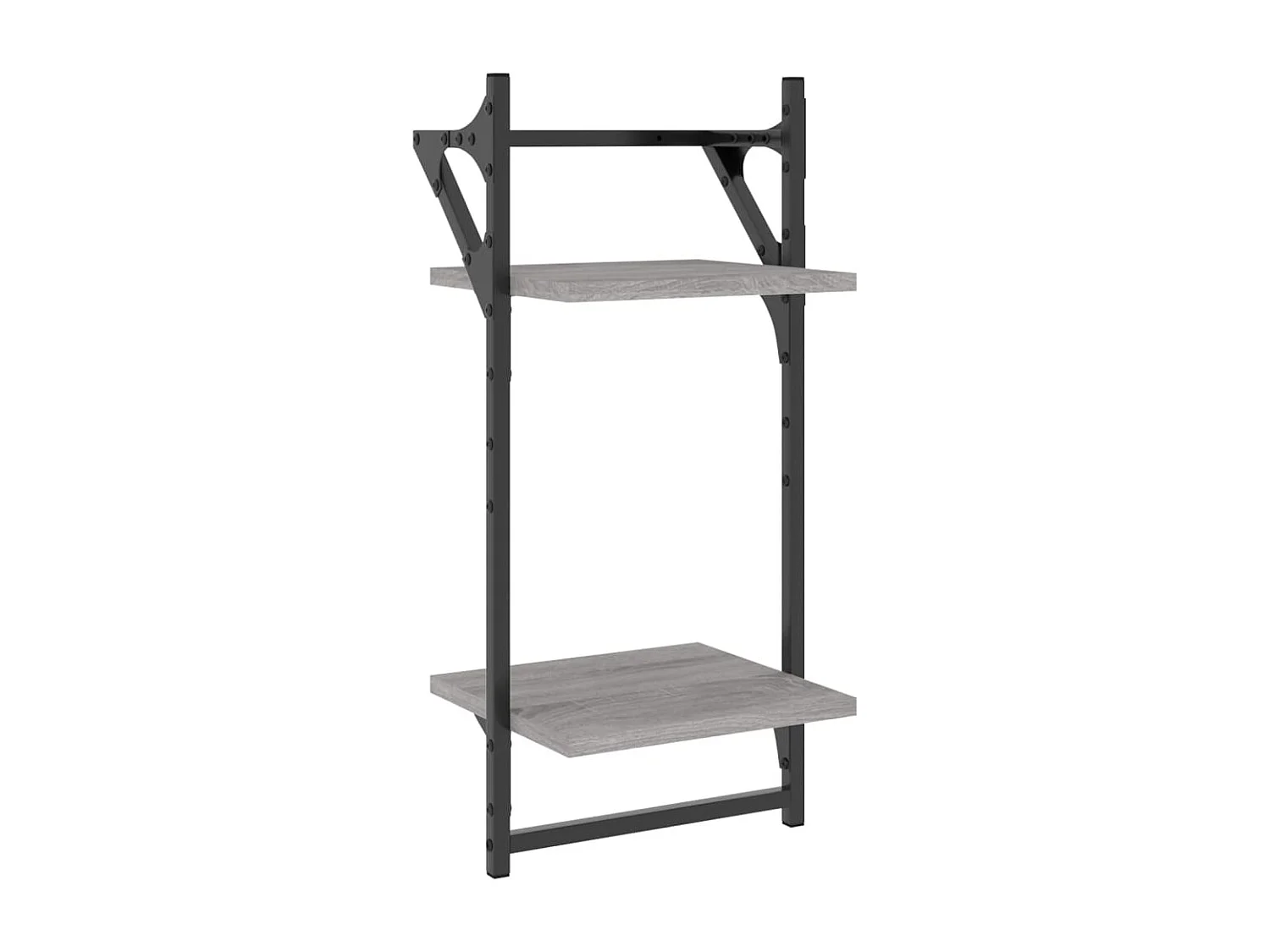 Ensemble d'étagères murales avec barres 4 pcs sonoma gris