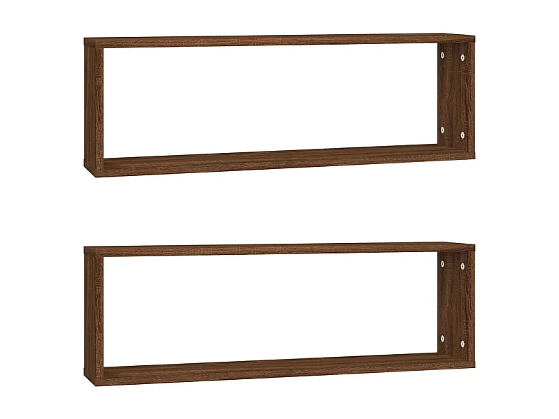 Étagères murales cubiques 2 pcs Chêne marron 80x15x26,5