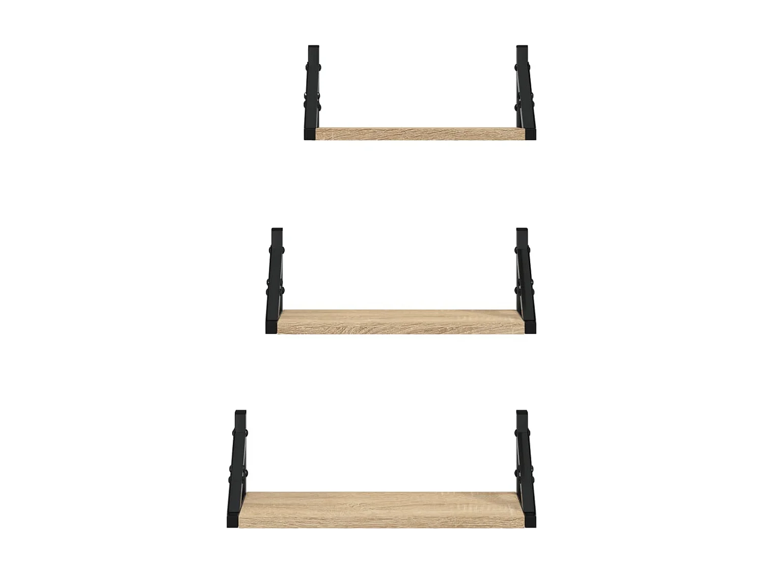 Ensemble d'étagères murales 3pcs chêne sonoma bois d'ingénierie