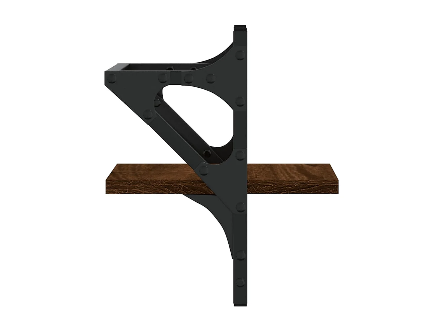 Étagères murales avec barres 2 pcs chêne marron 20x25x30