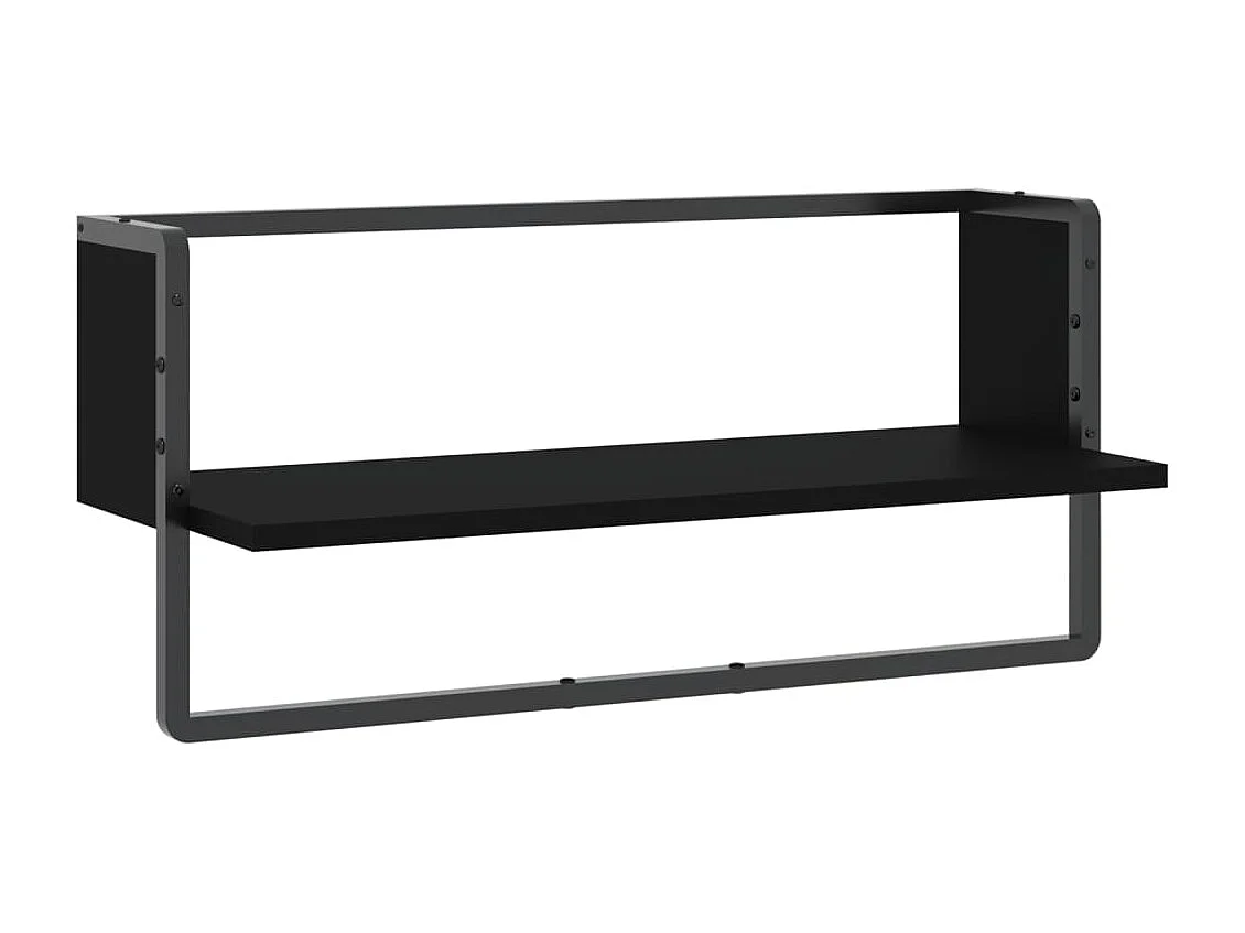 Étagère murale avec barre noir 65x25x30