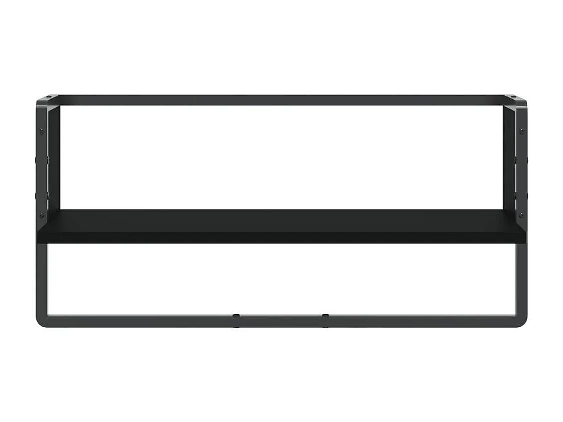 Étagère murale avec barre noir 65x25x30