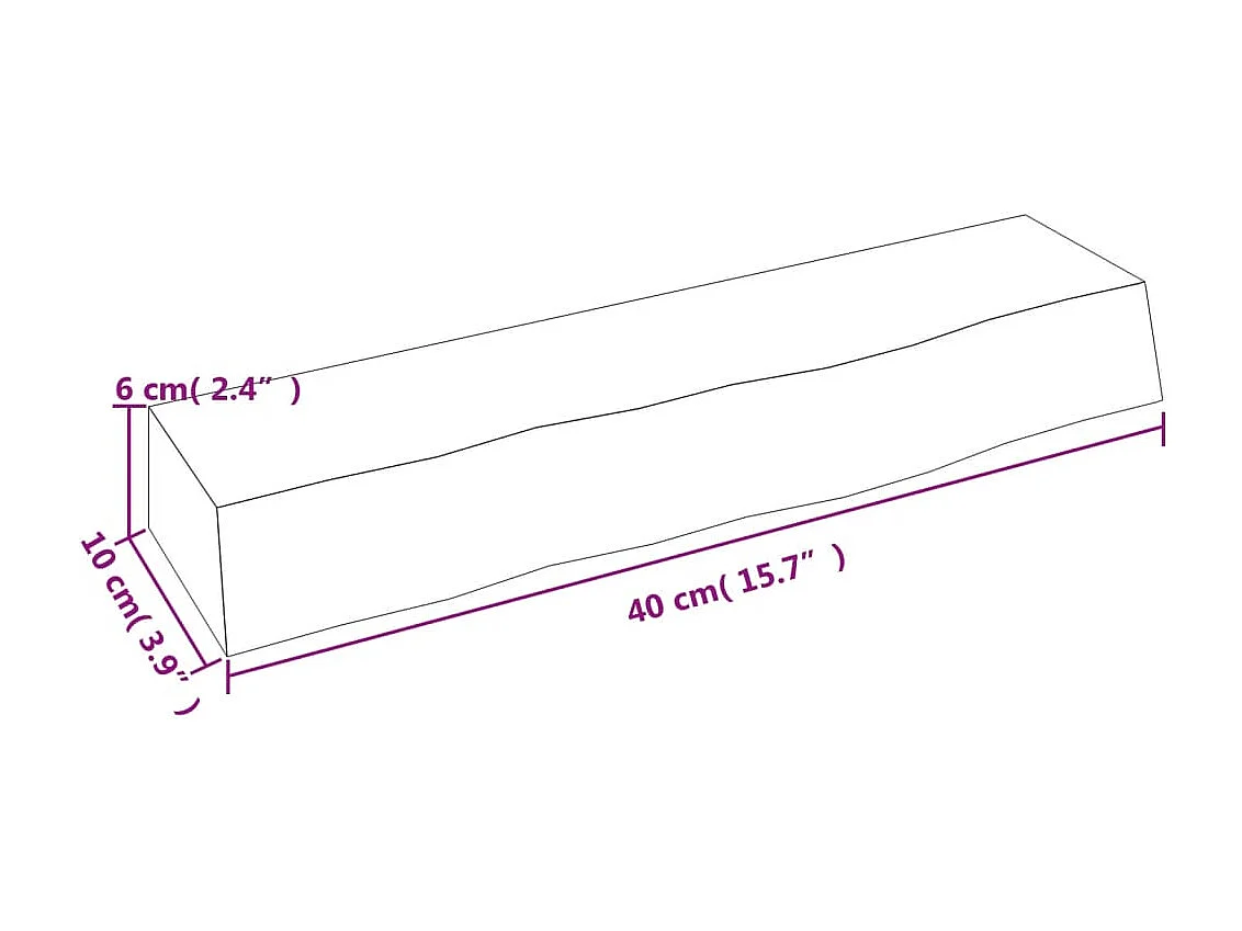 Étagère murale 40x10x6 bois de chêne massif non traité