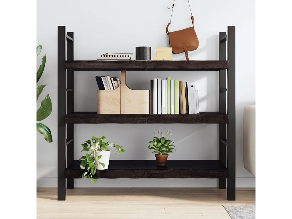 Étagère murale marron foncé bois chêne massif traité