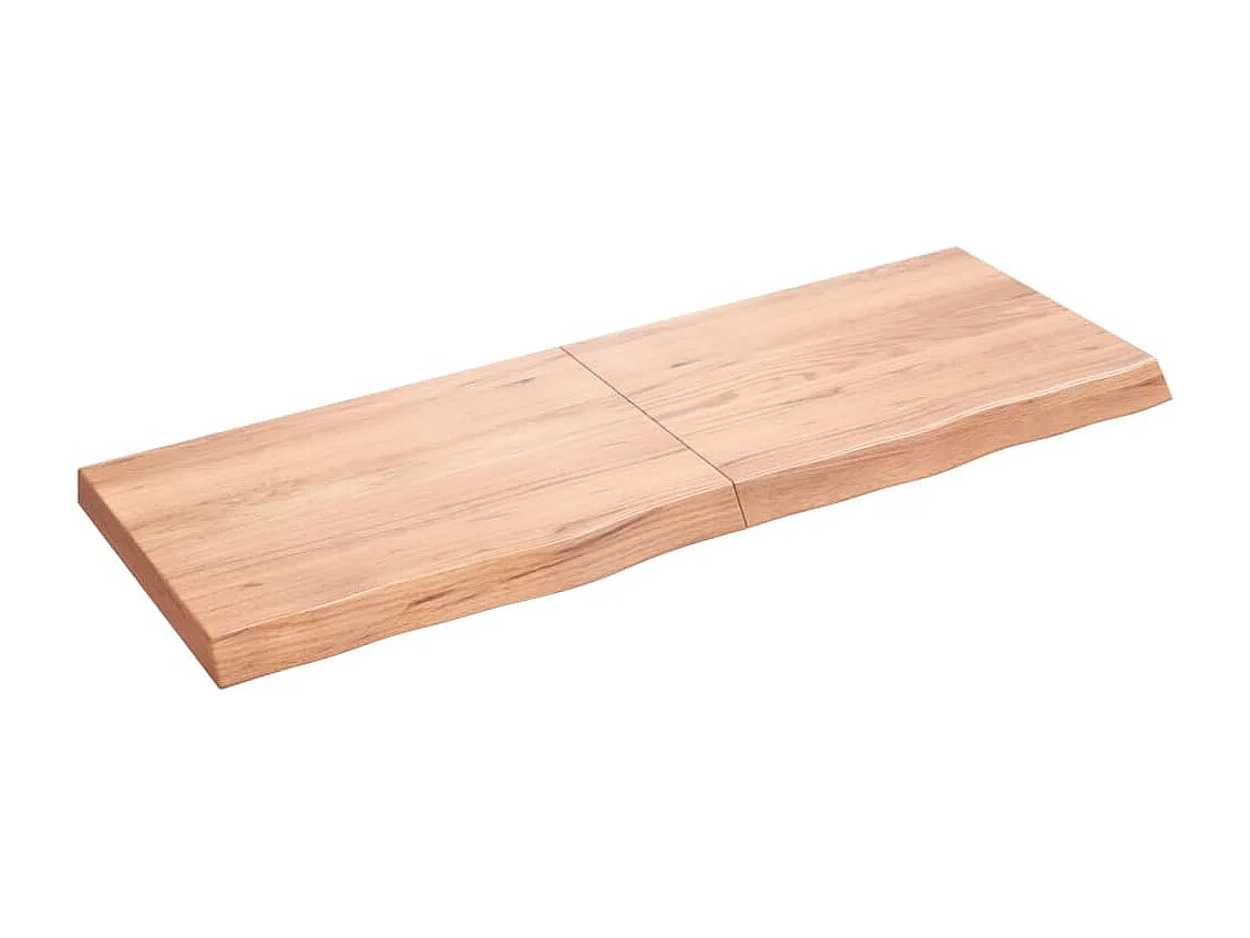 Étagère murale marron clair bois chêne massif traité