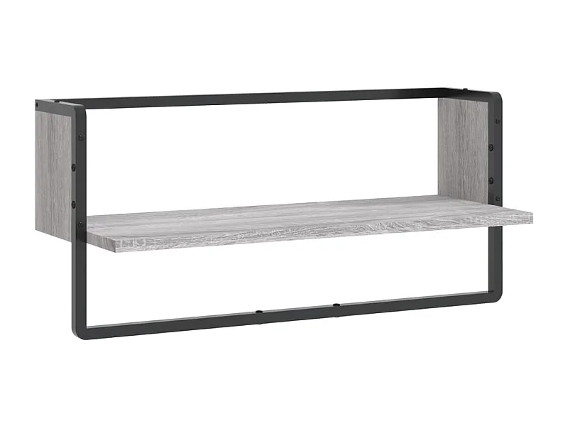 Étagère murale avec barre sonoma gris 65x25x30
