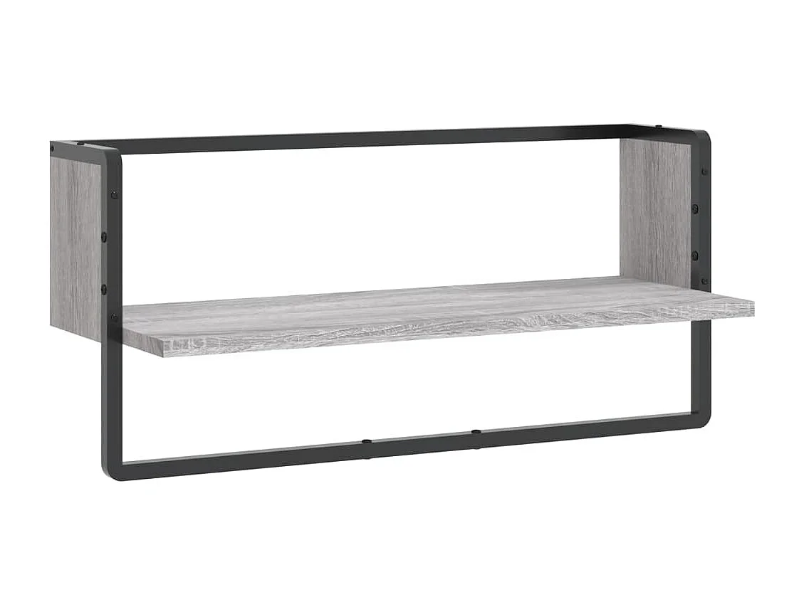 Étagère murale avec barre sonoma gris 65x25x30