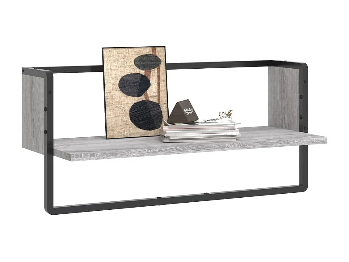 Étagère murale avec barre sonoma gris 65x25x30