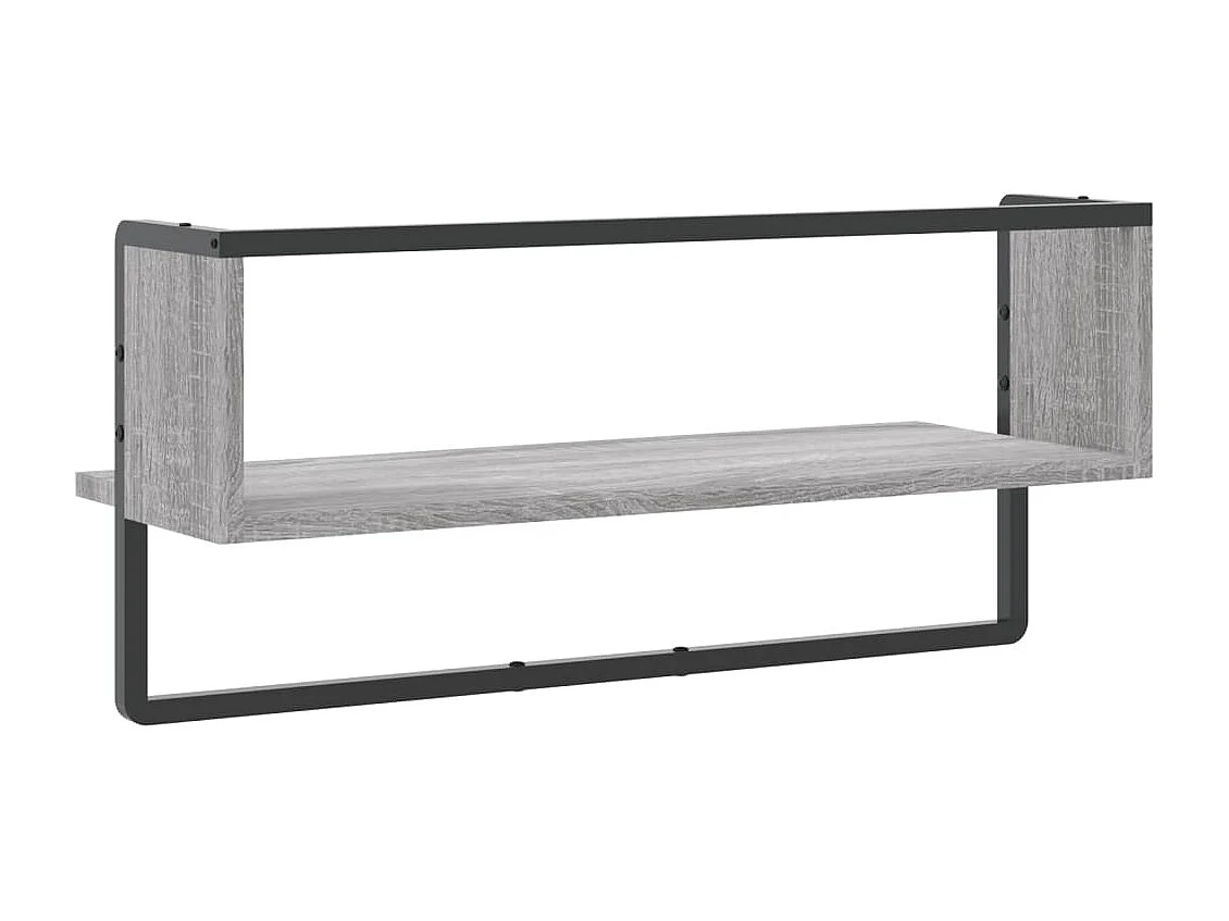 Étagère murale avec barre sonoma gris 65x25x30