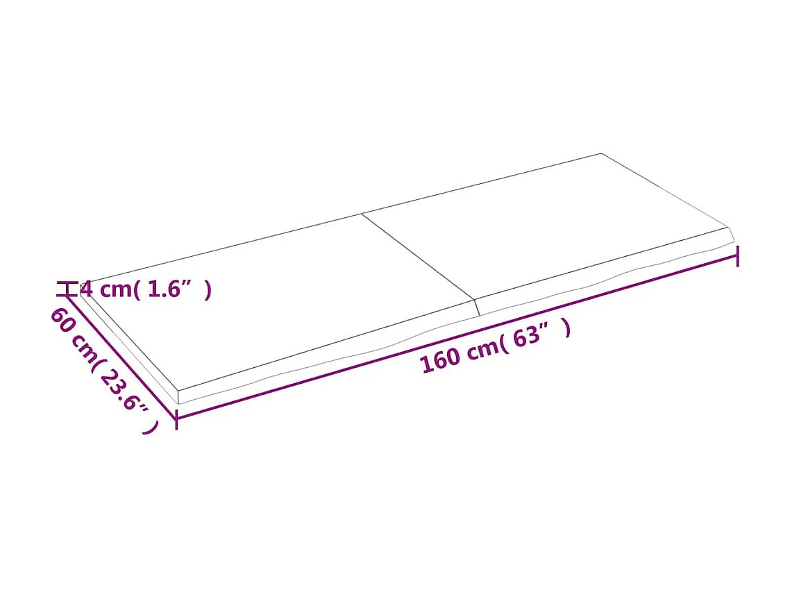 Étagère murale marron foncé bois chêne massif traité