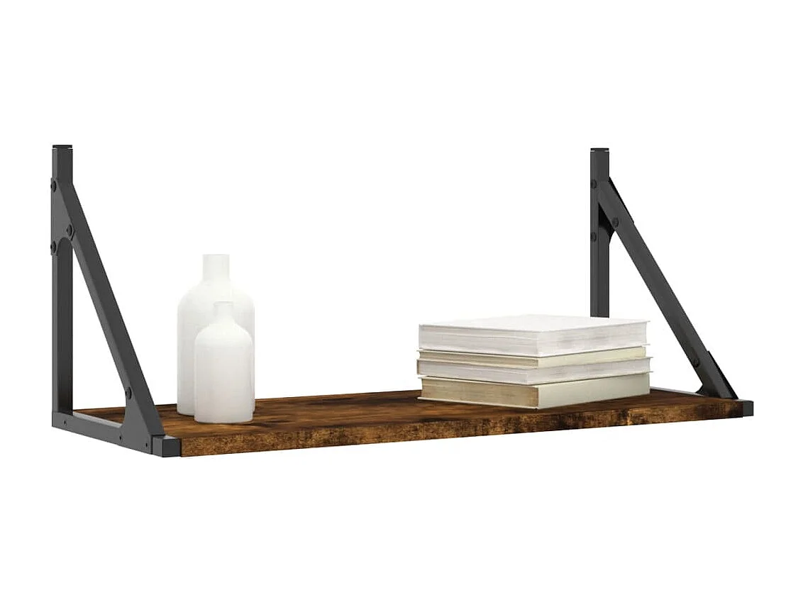 Étagères murales 2pcs chêne fumé 60x25x25,5 bois d'ingénierie