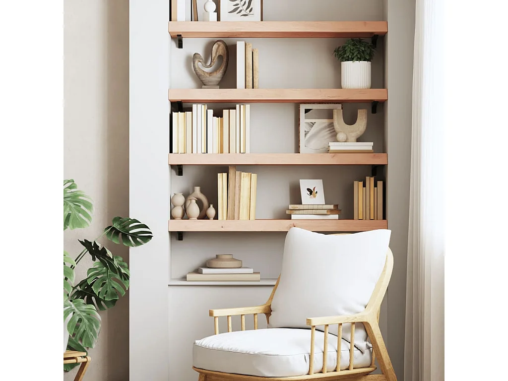 Étagère murale 80x30x(2-6) cm bois de chêne massif non traité