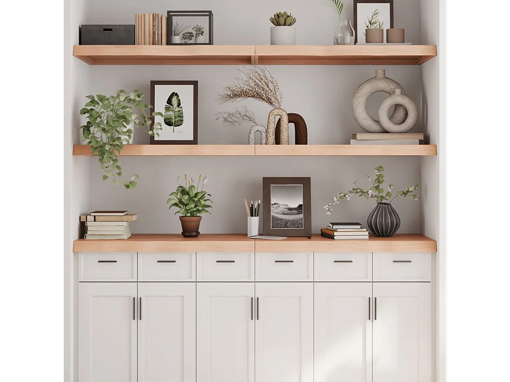 Étagère murale 180x50x(2-6) cm bois de chêne massif non traité