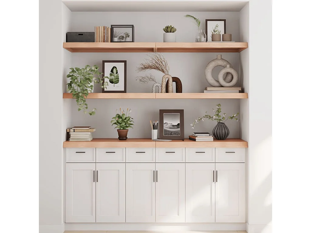 Étagère murale 180x50x(2-6) cm bois de chêne massif non traité