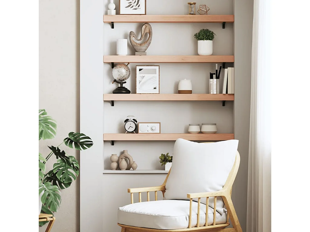 Étagère murale 80x10x6 bois de chêne massif non traité