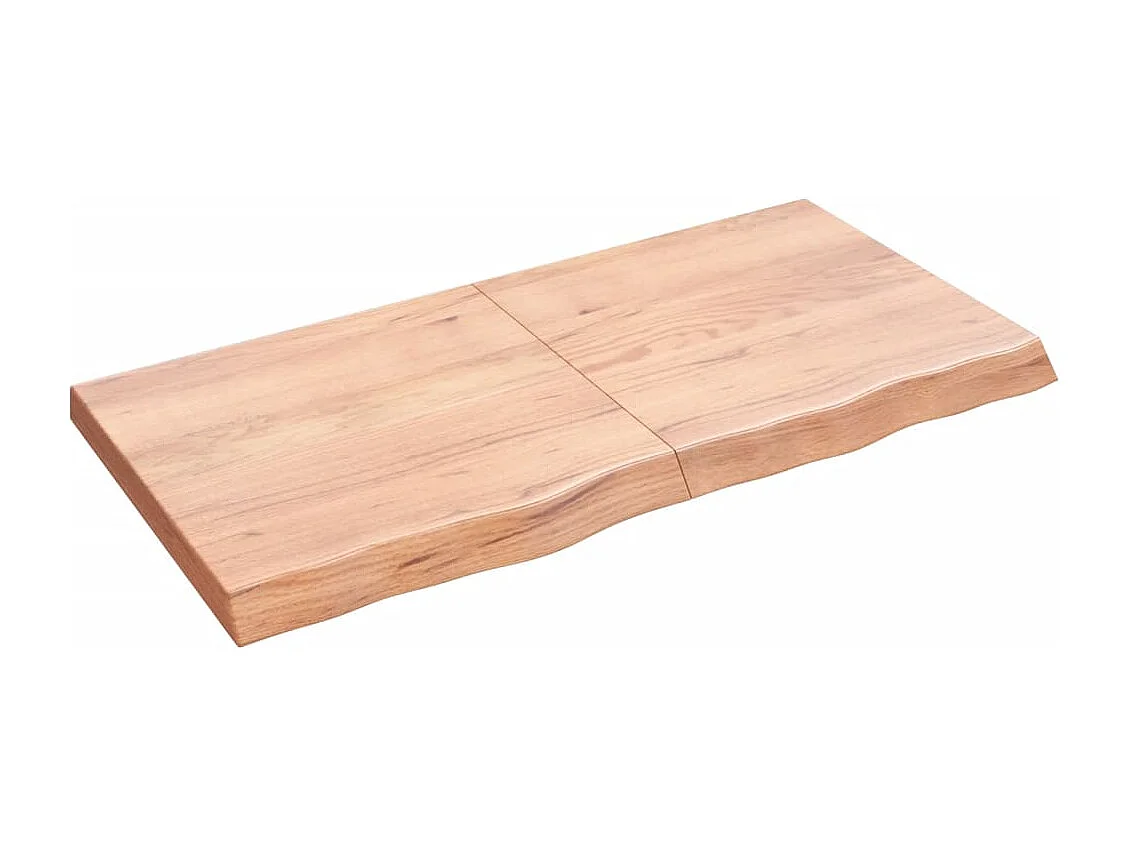 Étagère murale marron clair bois chêne massif traité