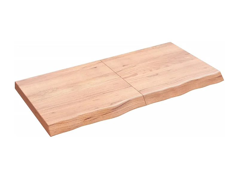 Étagère murale marron clair bois chêne massif traité