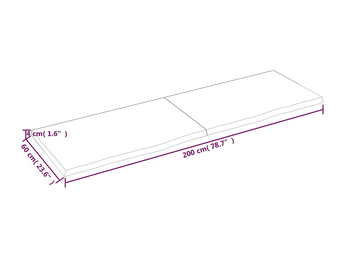 Étagère murale marron foncé bois chêne massif traité