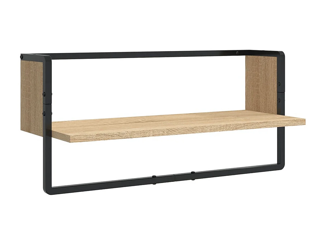 Ensemble d'étagères murales avec barres 4 pcs chêne sonoma
