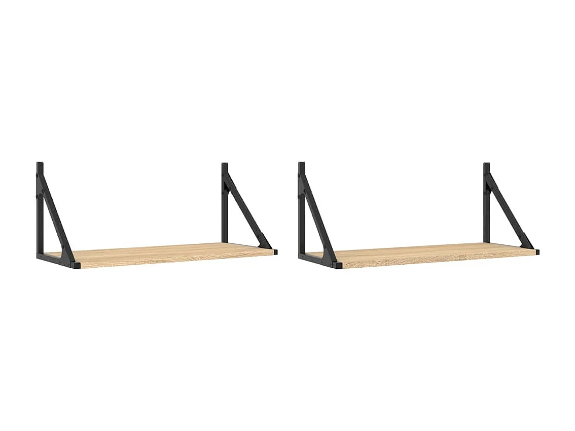 Étagères murales 2 pcs chêne sonoma 60x25x25,5