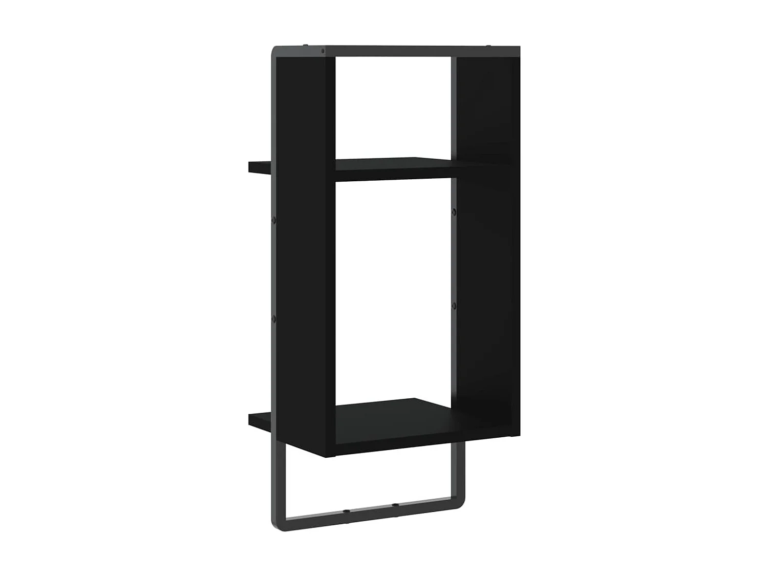 Étagère murale avec barre noir 30x25x65