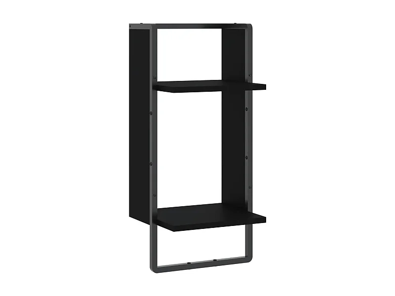 Étagère murale avec barre noir 30x25x65