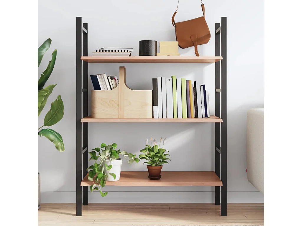 Étagère murale marron clair 100x50x2 bois chêne massif traité