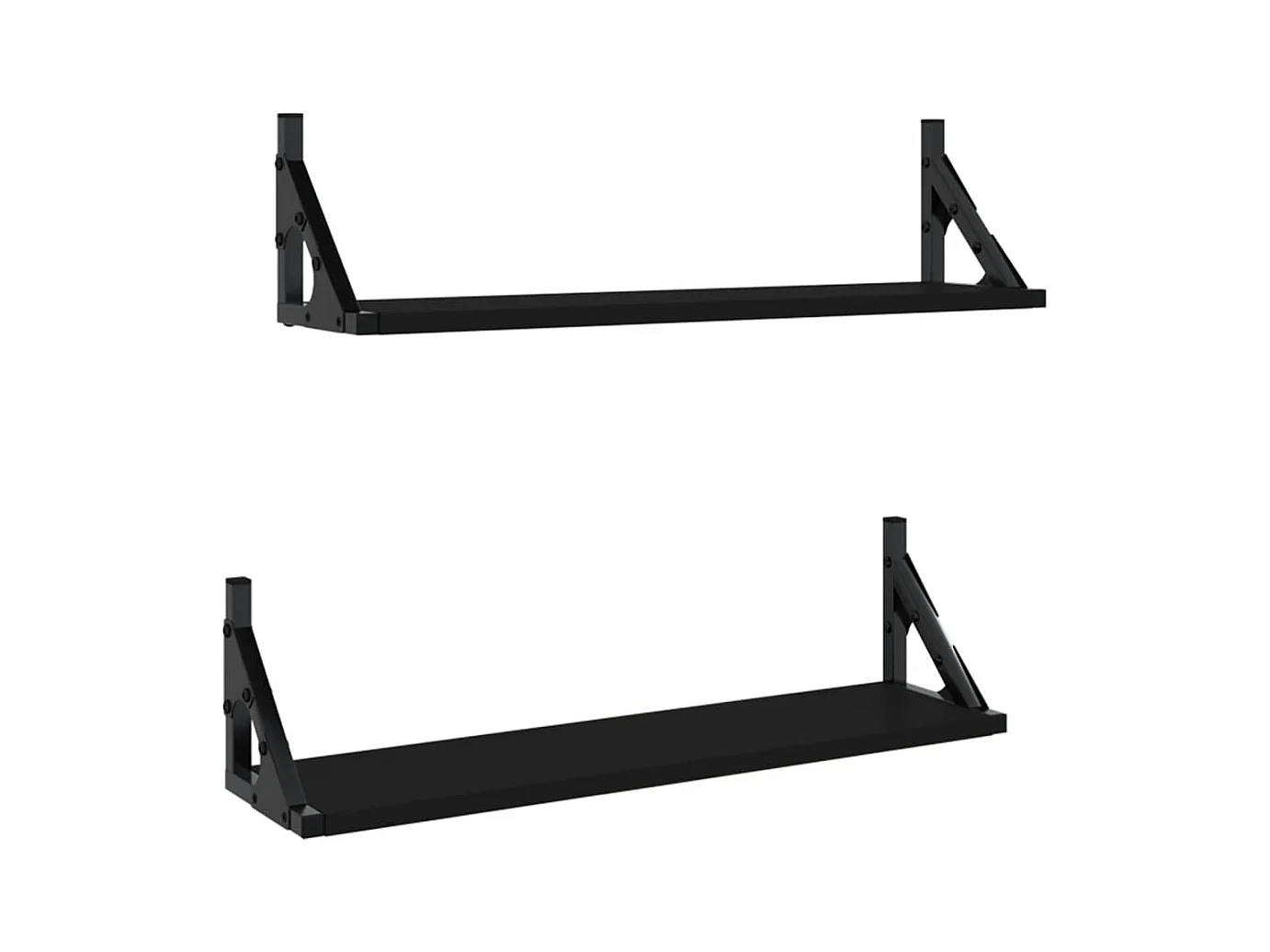 Wandschappen 2 st 60x15x15,5 cm zwart