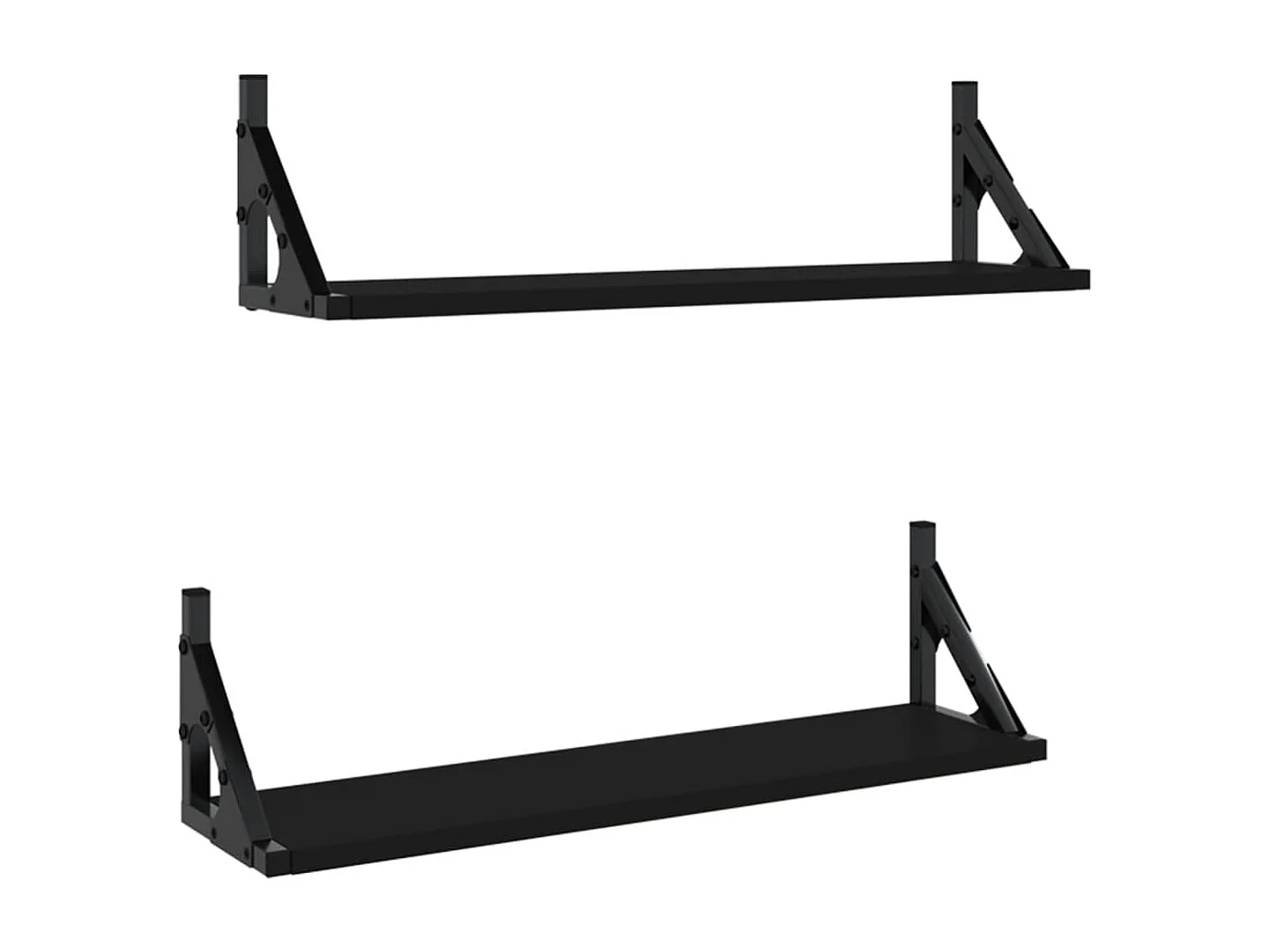 Wandschappen 2 st 60x15x15,5 cm zwart
