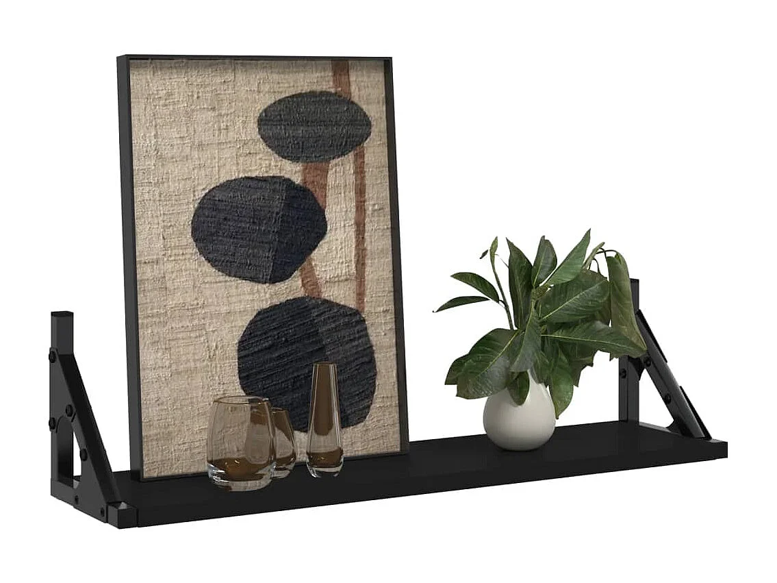 Wandschappen 2 st 60x15x15,5 cm zwart