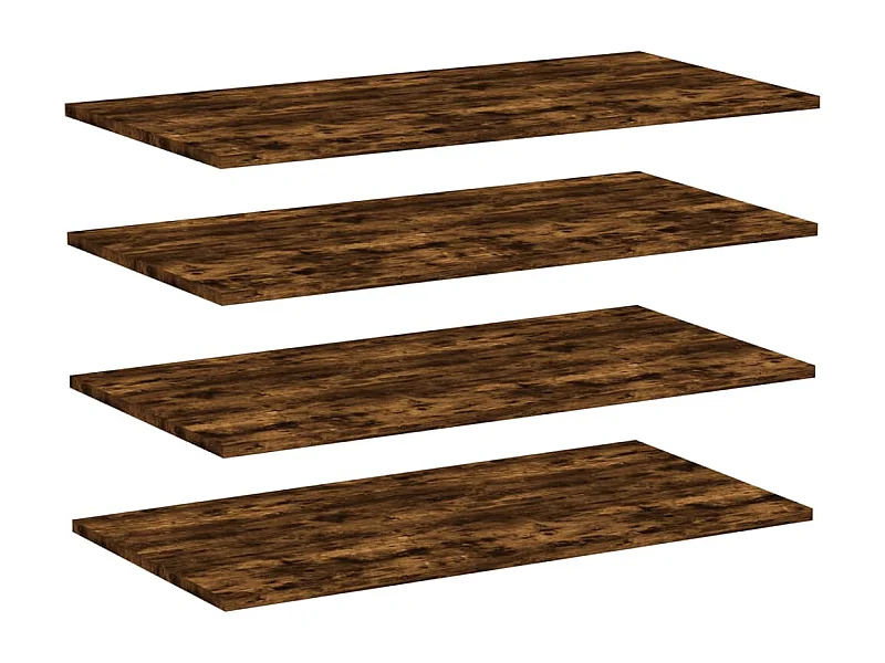 Étagères murales 4 pcs chêne fumé 80x40x1,5 bois d'ingénierie