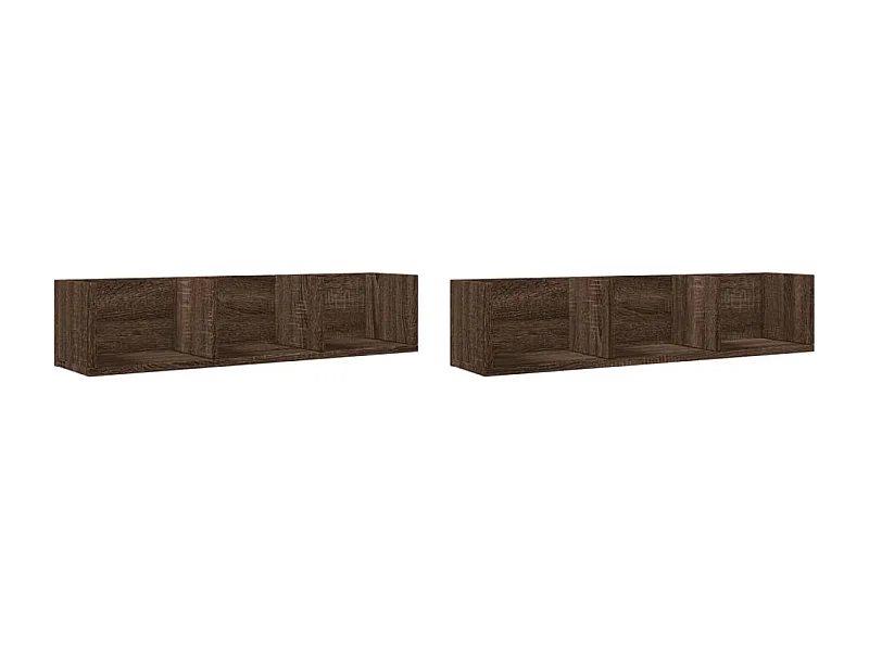 Armoires murales 2pcs chêne marron 75x18x16,5 bois ingénierie