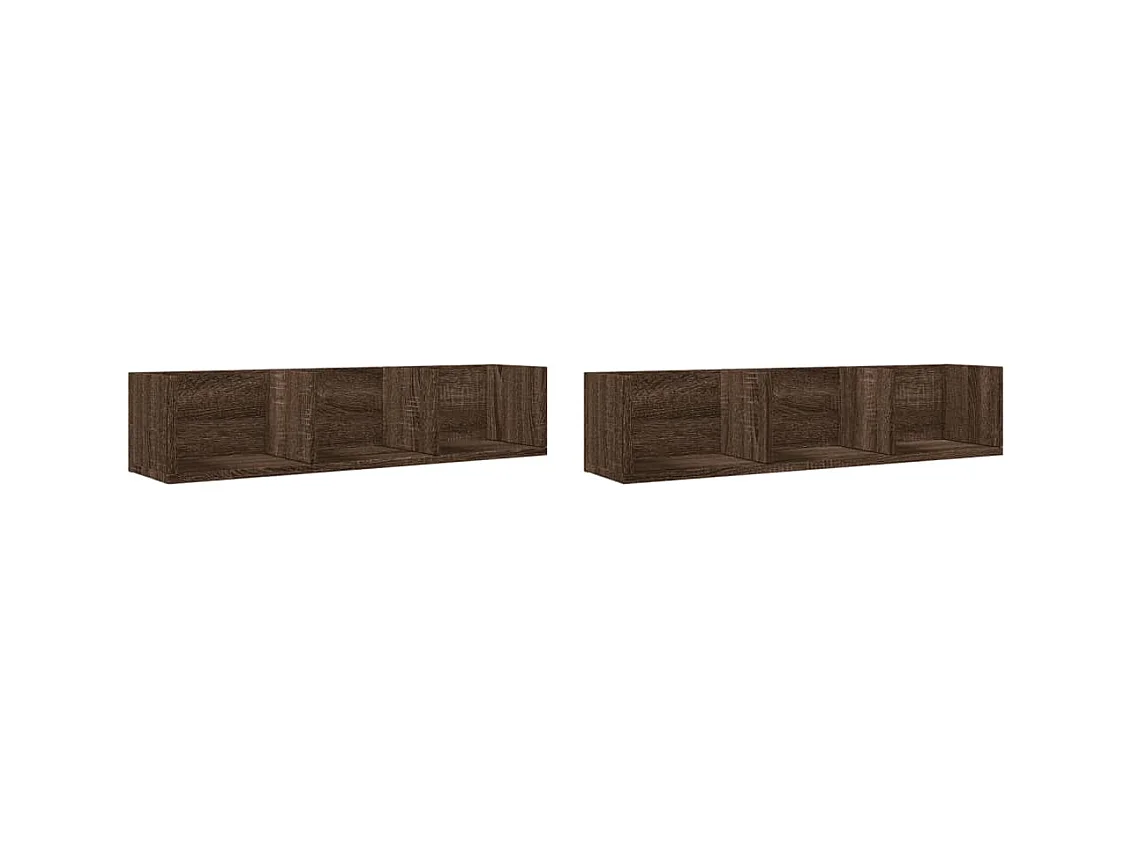 Armoires murales 2pcs chêne marron 75x18x16,5 bois ingénierie
